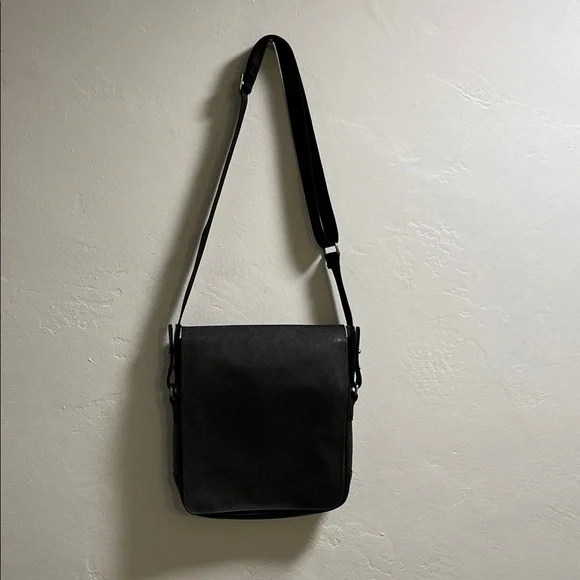 Dunhill Men's Coated Canvas Messenger Bag with Leather Trim - Picture 2 of 12